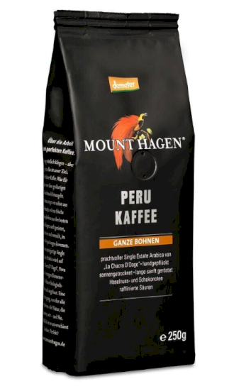 Mount Hagen zrnková káva Peru BIO 250g, 100% Arabica