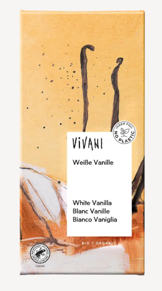 Biela jemná čokoláda s vanilkou BIO 80g Vivani