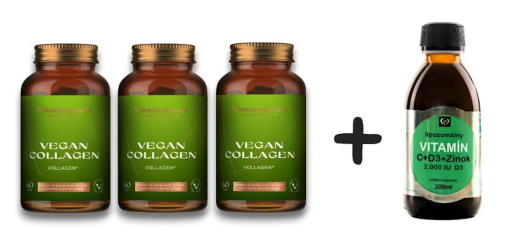 3x Vesantech Vegan Kolagén + Lipozomálny  C+D3+Zinok