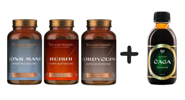 3x Vesantech medicinálne huby (Reishi, Cordyceps,...